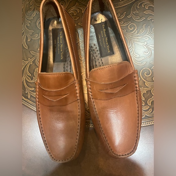 To Boot New York Adam Derrick Brown Leather Loafers - Picture 1 of 9